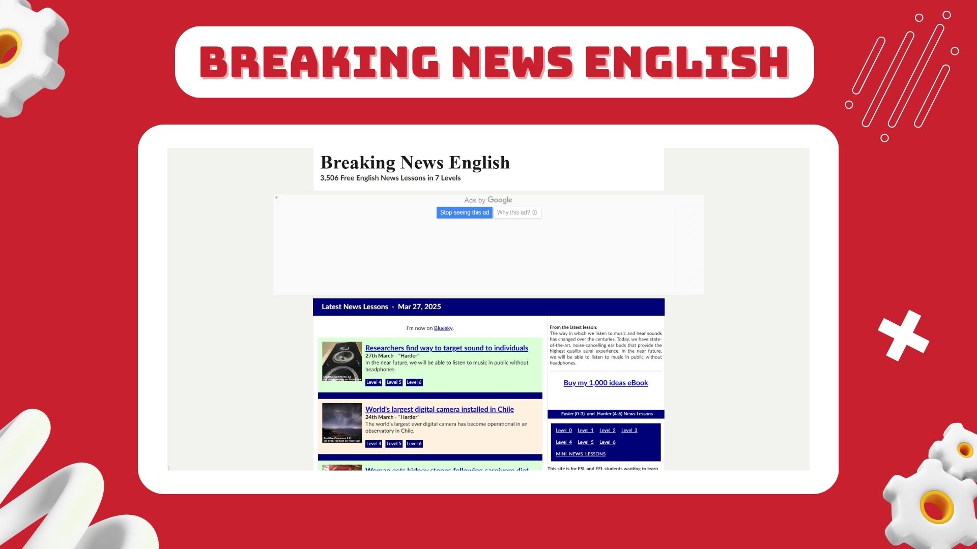 Website luyện nghe chép chính tả - BREAKING NEWS ENGLISH