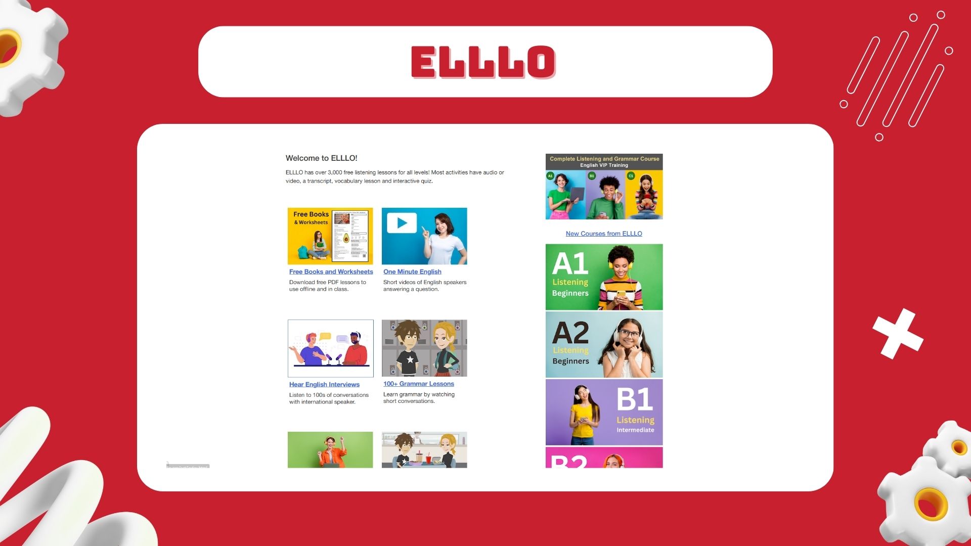 Website luyện nghe chép chính tả Ello