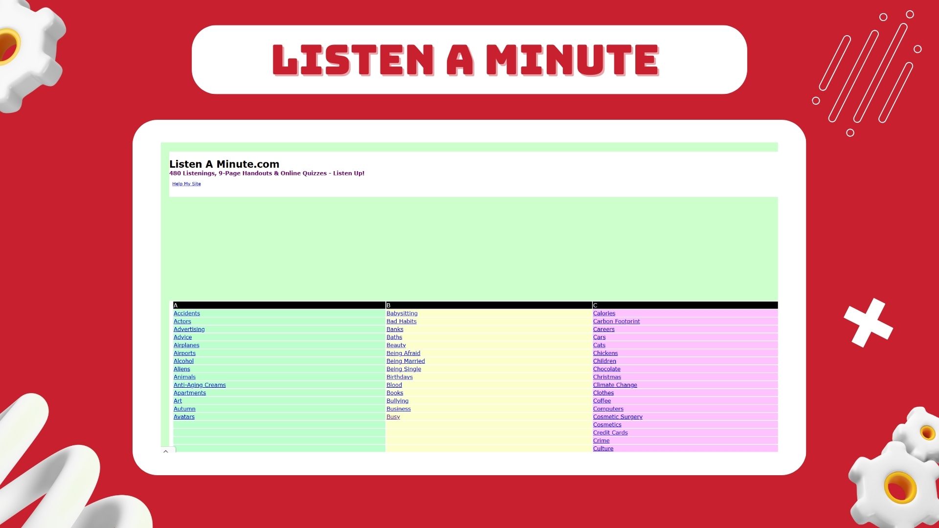 Website luyện nghe chép chính tả - Listen A Minute