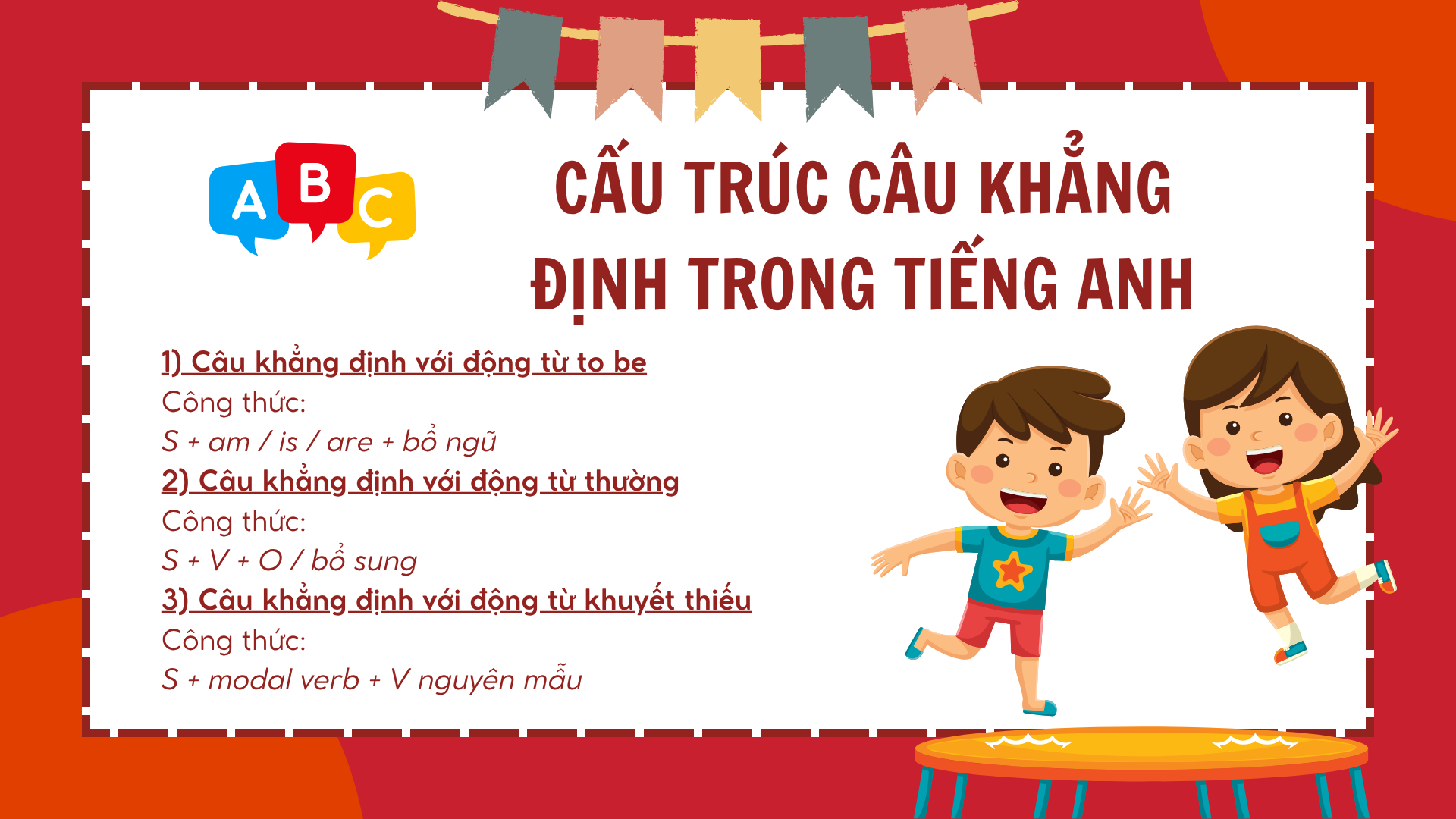 Cách dùng câu khẳng định trong tiếng Anh