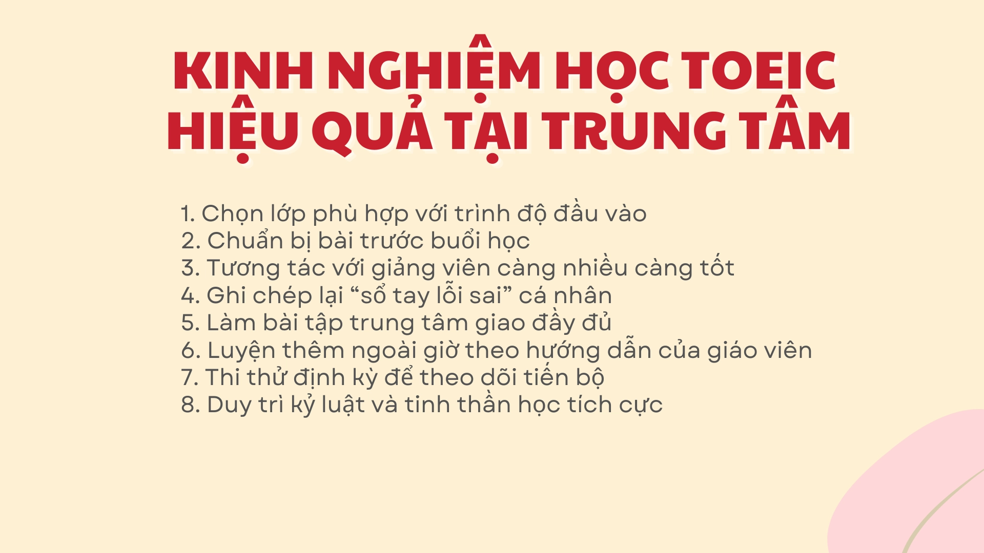 1 số trung tâm luyện thi TOEIC tốt ở Việt Nam