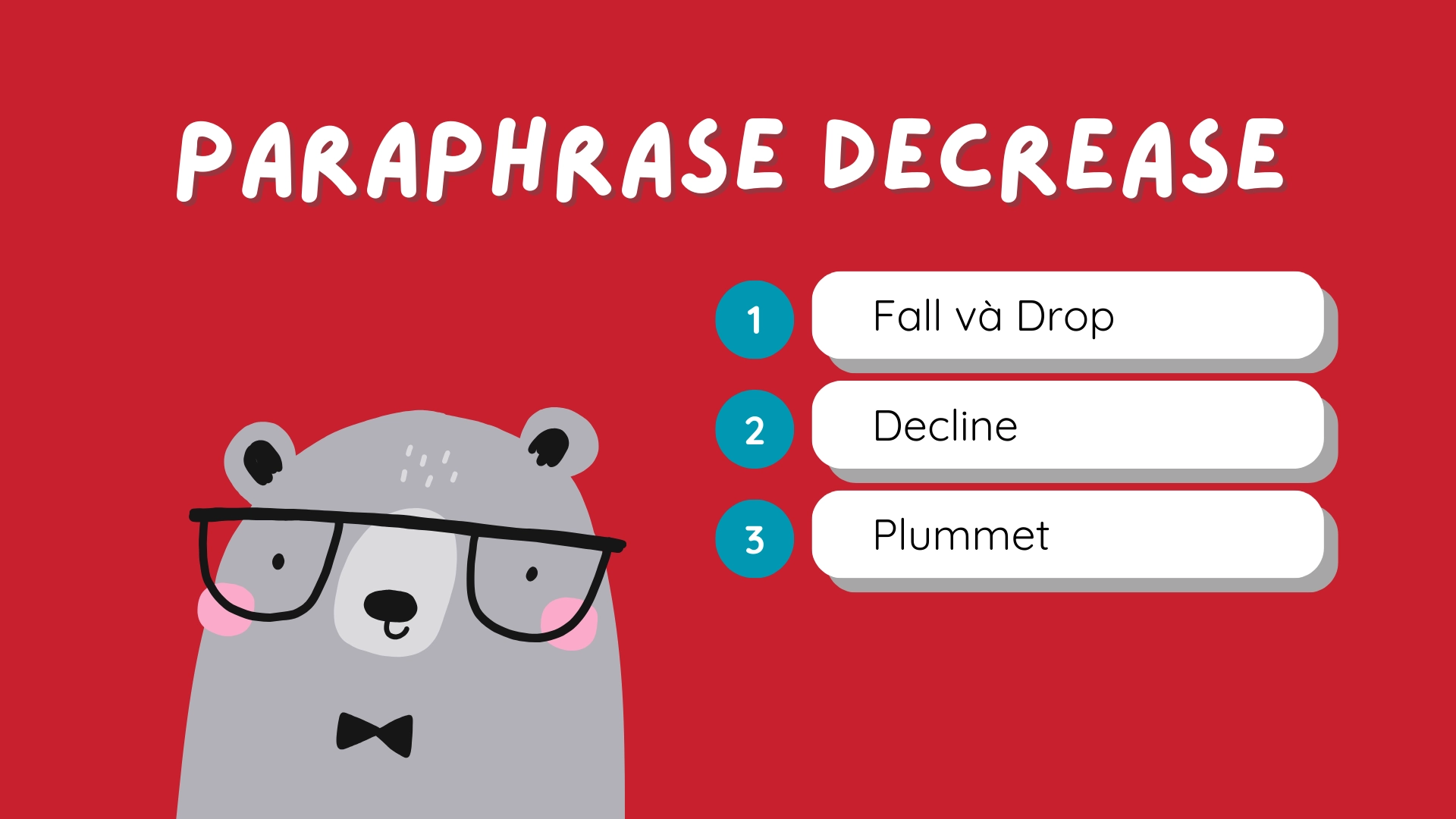 Cụm từ thay thế Decrease